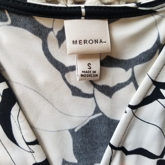 Merona black and off white floral dress - Picture 5 of 7